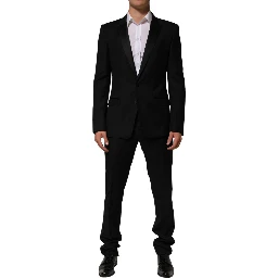 Black 2 Buttons Jacket Formal 2 Piece Suit