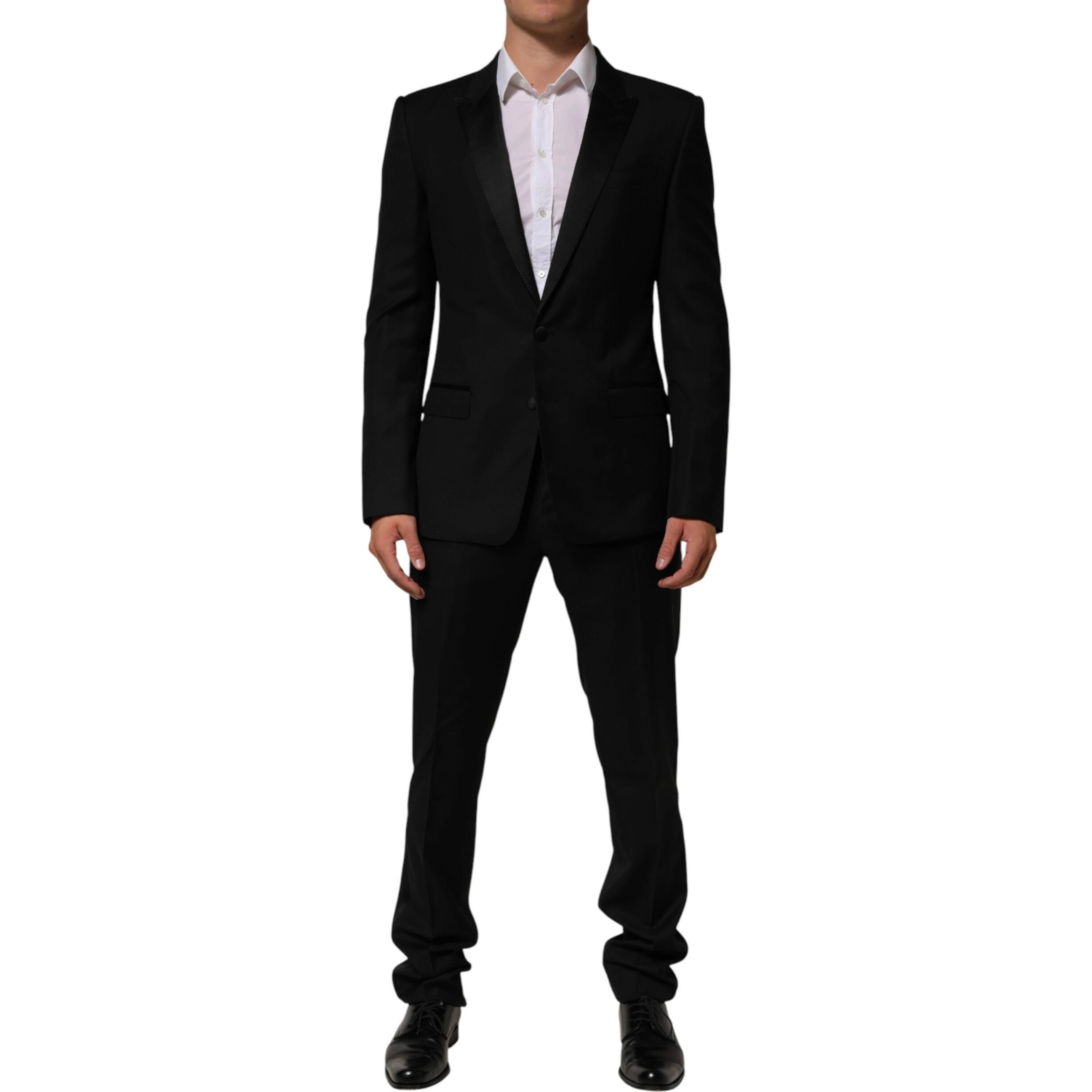 Black 2 Buttons Jacket Formal 2 Piece Suit