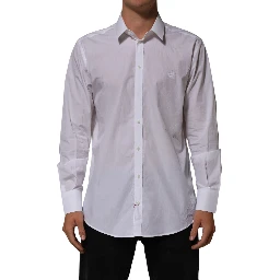 White Cotton Collared Men MARTINI Dress Shirt