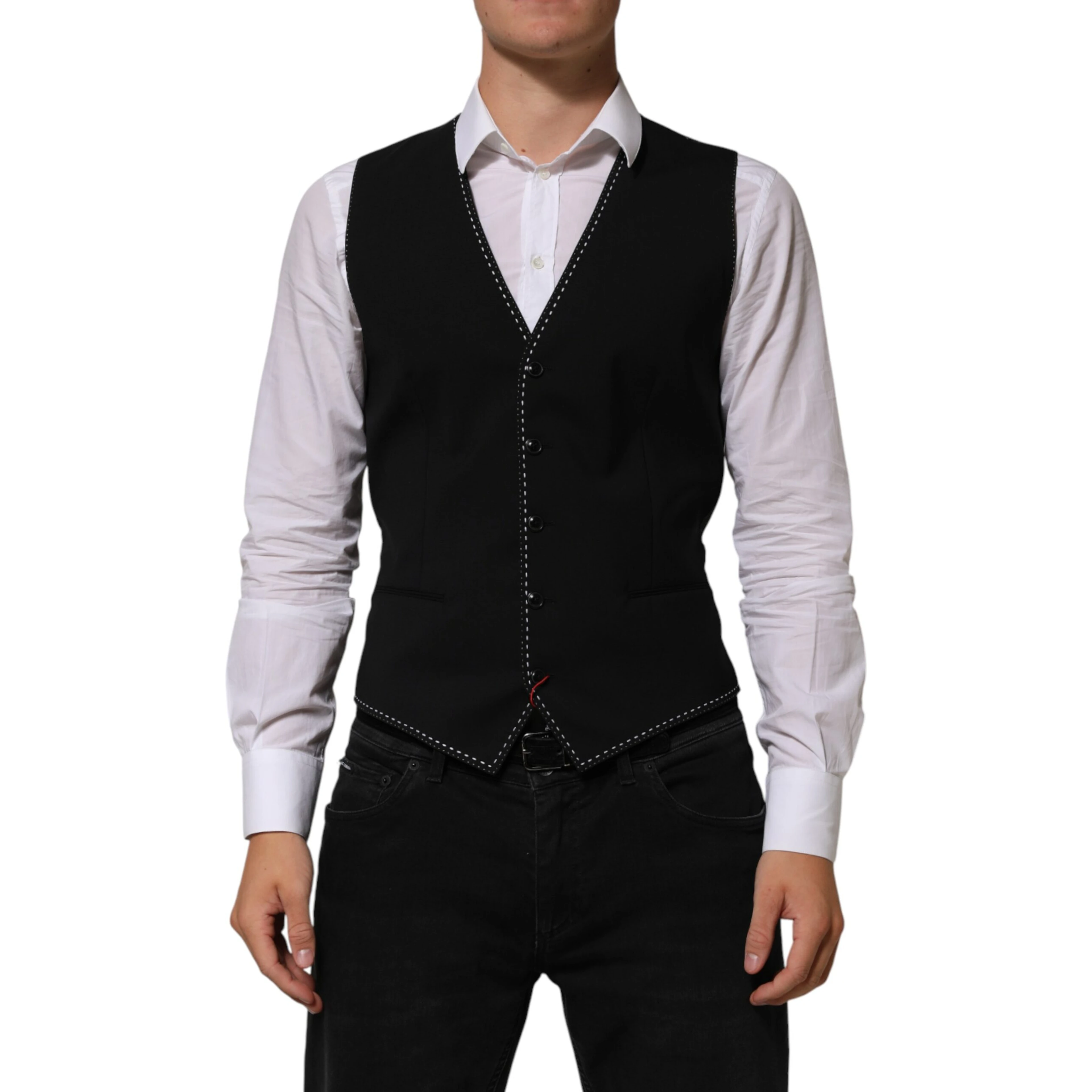 Black Wool Dress Formal Men Waistcoat Vest