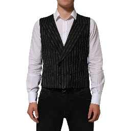 Black Stripes Wool Dress Men Waistcoat Vest