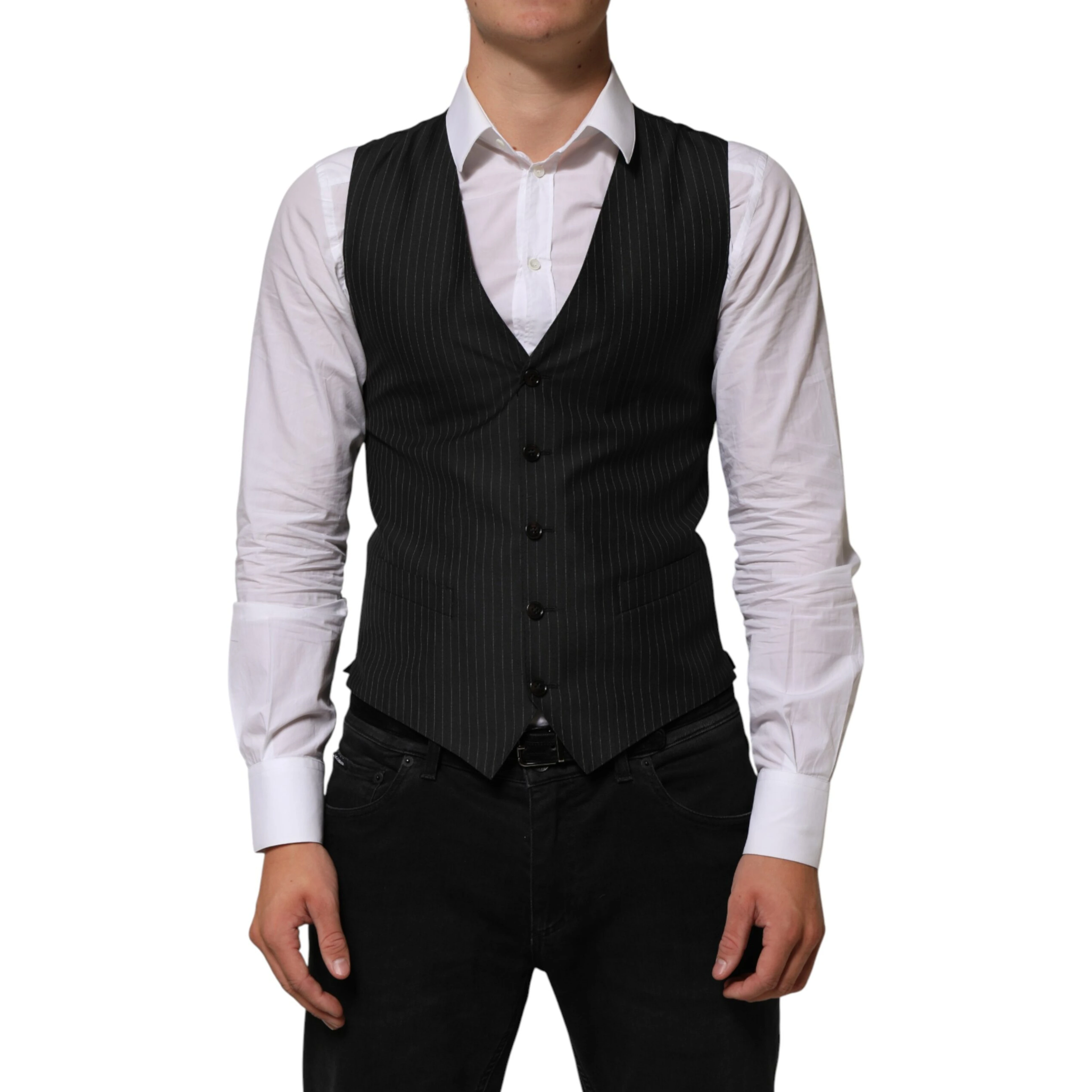 Black Wool Men Dress Formal Waistcoat Vest
