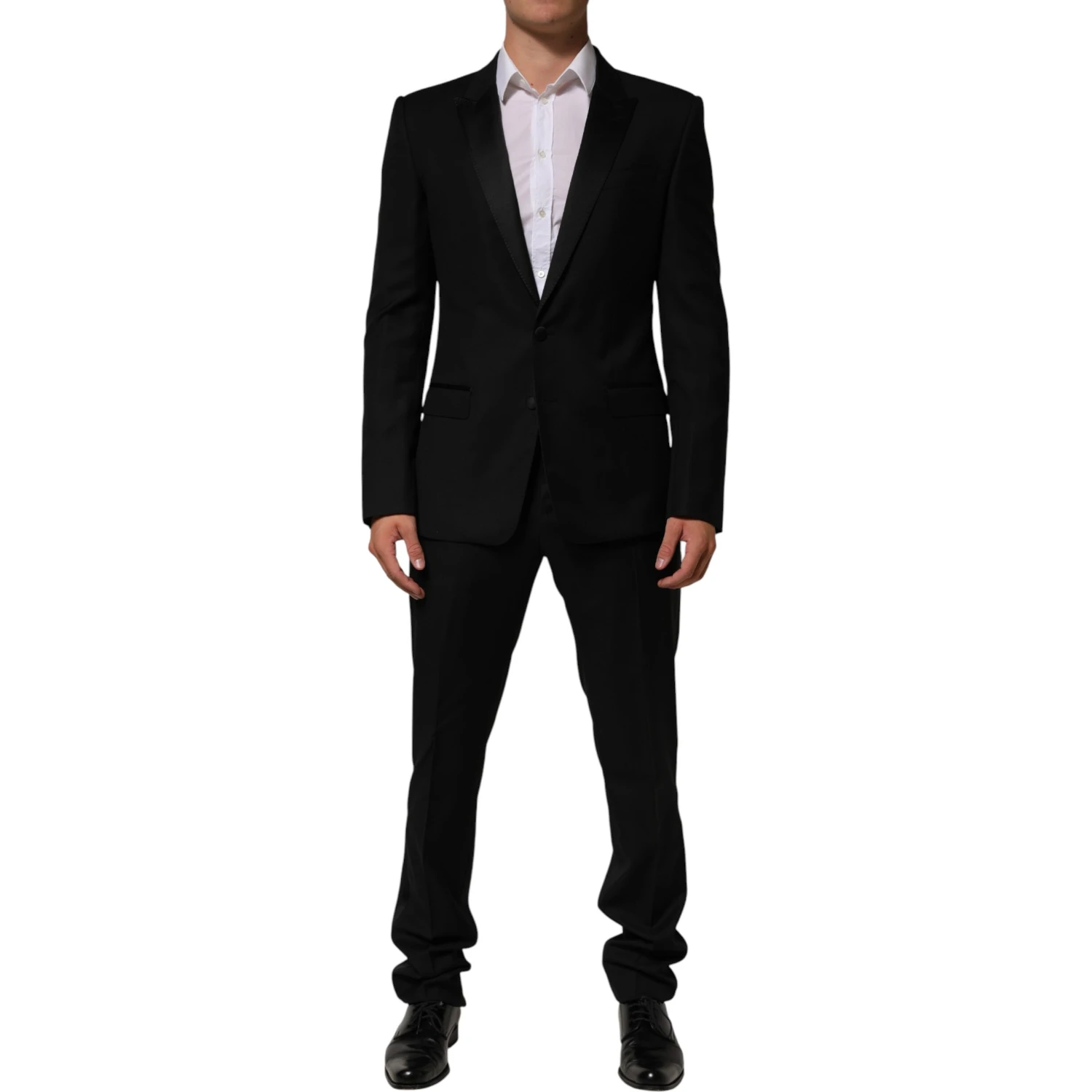 Black 2 Buttons Jacket Formal 2 Piece Suit
