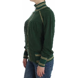 Green Mock Zip Cardigan Sweatshirt Sweater Jacket