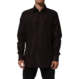 Brown Cotton LongSleeve MARTINI Dress  Shirt