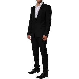 Black 2 Buttons Jacket Formal 2 Piece Suit