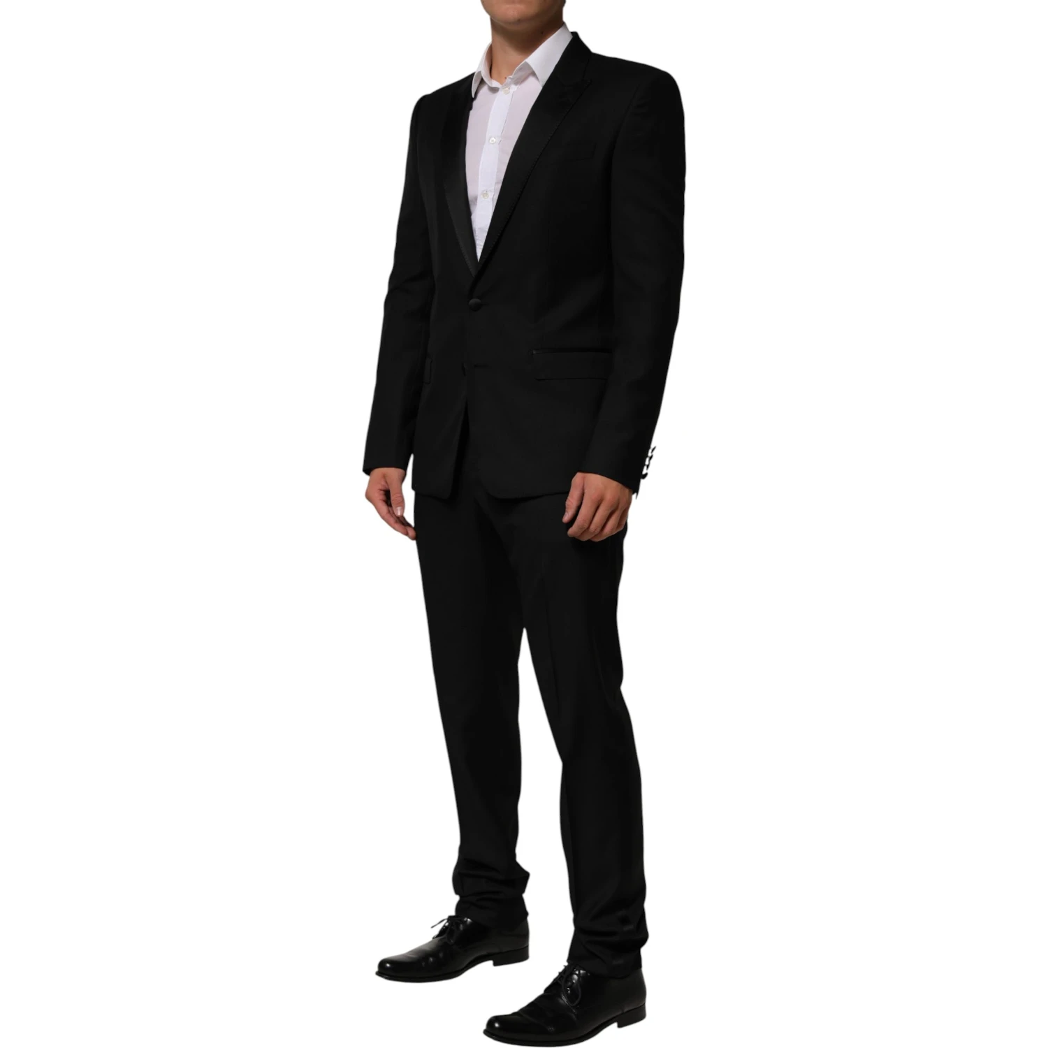 Black 2 Buttons Jacket Formal 2 Piece Suit