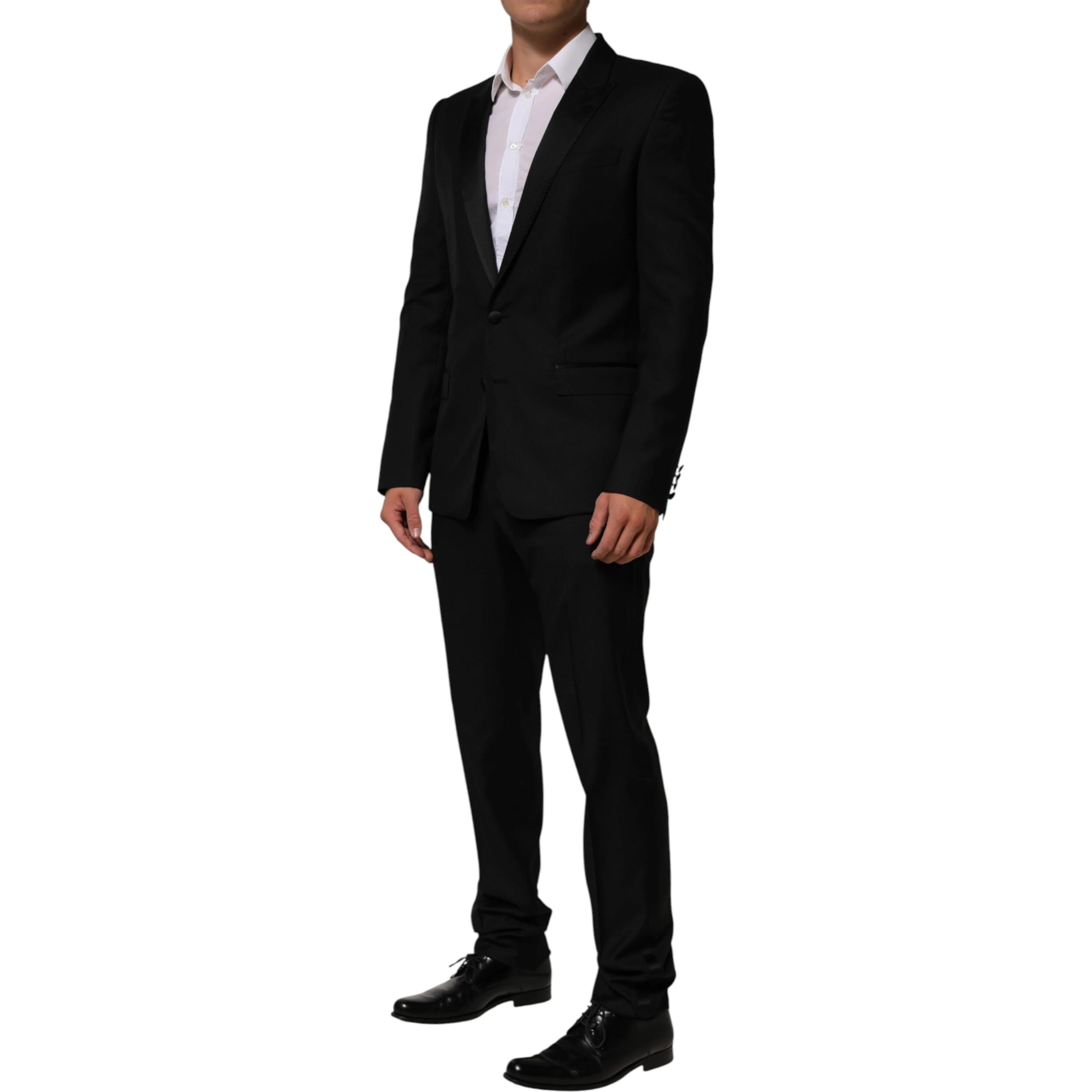 Black 2 Buttons Jacket Formal 2 Piece Suit