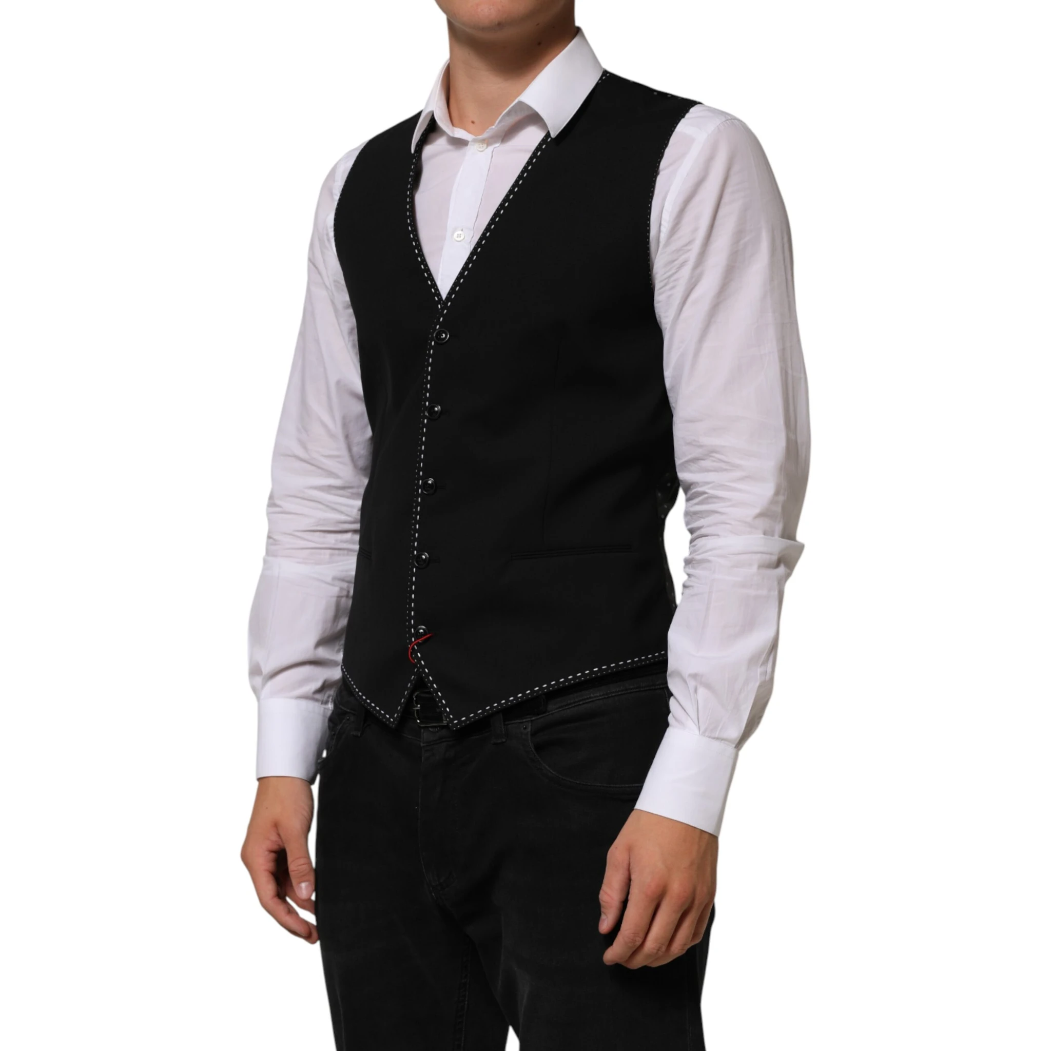 Black Wool Dress Formal Men Waistcoat Vest