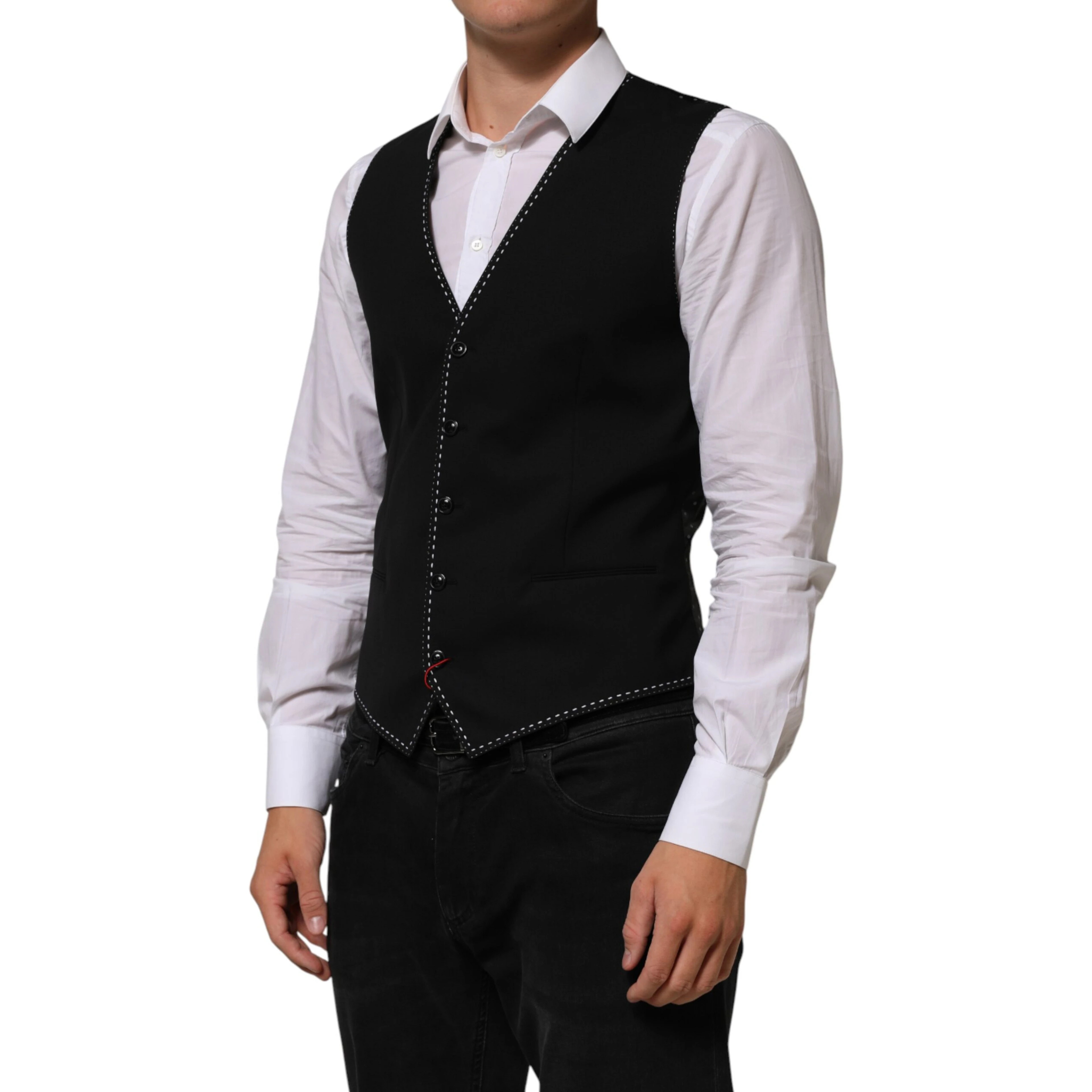Black Wool Dress Formal Men Waistcoat Vest