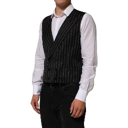 Black Stripes Wool Dress Men Waistcoat Vest