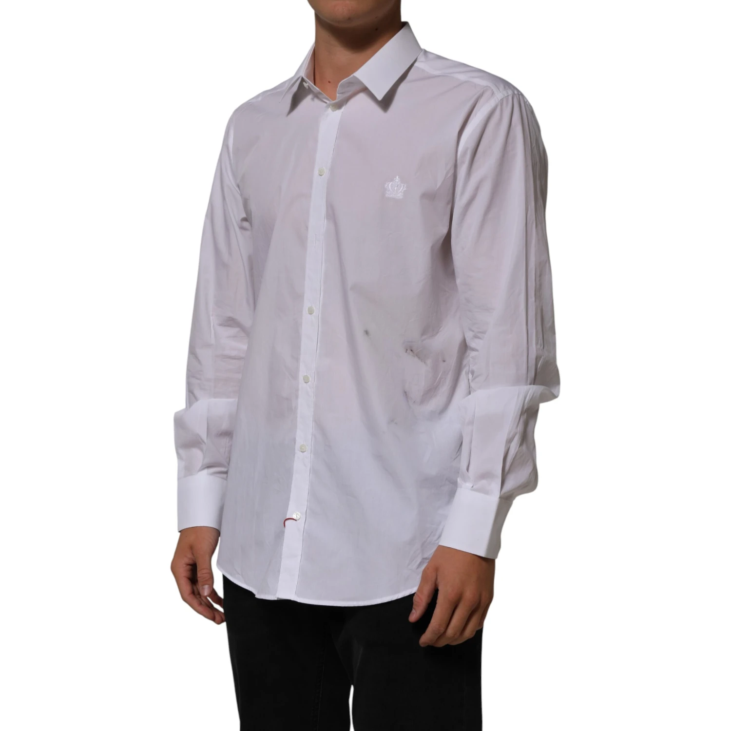 White Cotton Collared Men MARTINI Dress Shirt