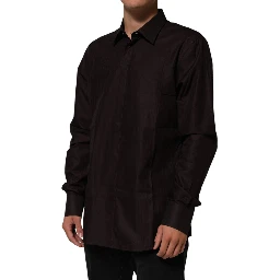 Brown Cotton LongSleeve MARTINI Dress  Shirt