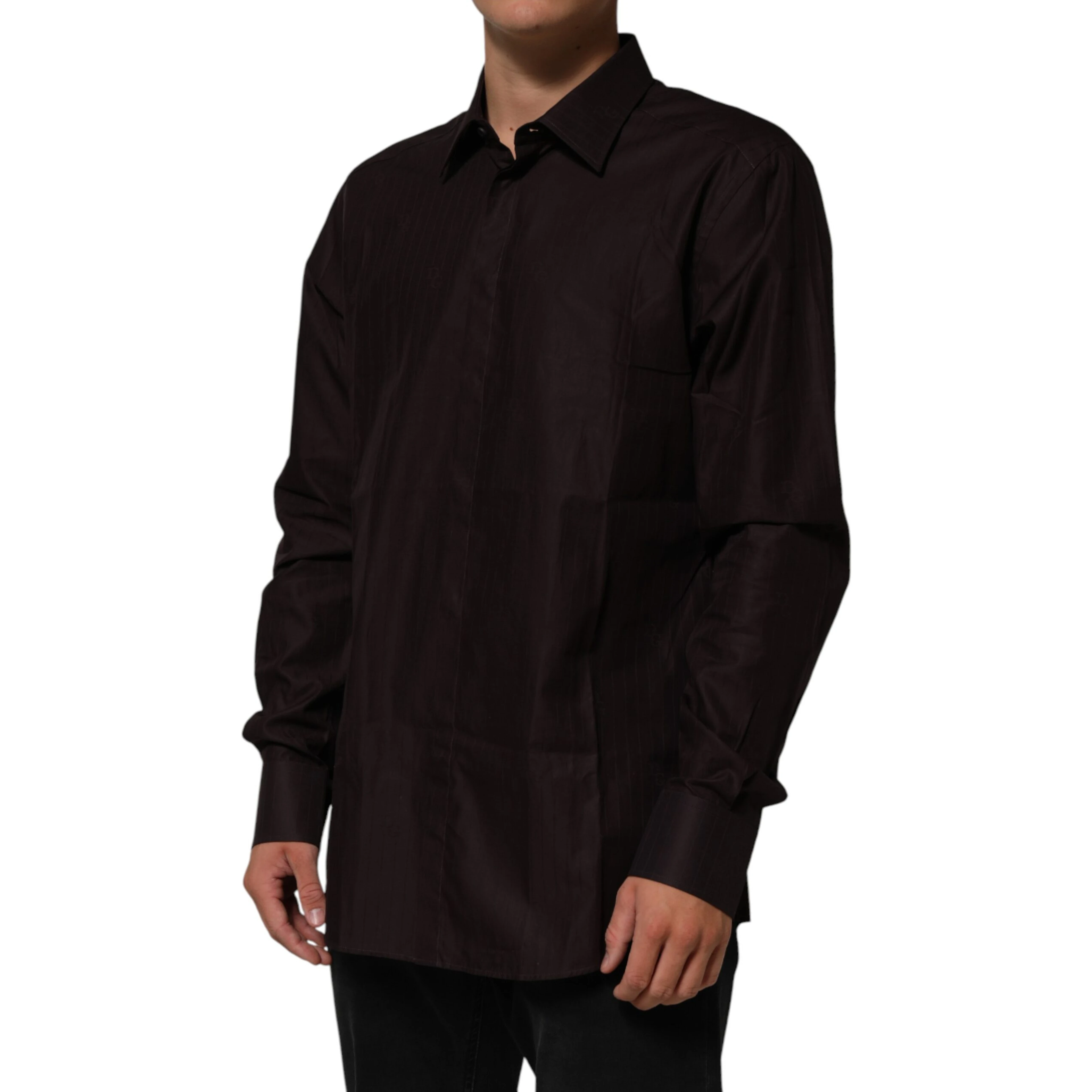 Brown Cotton LongSleeve MARTINI Dress Shirt