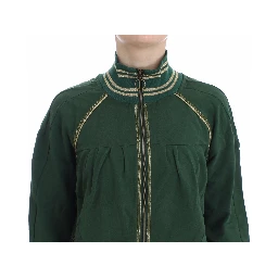 Green Mock Zip Cardigan Sweatshirt Sweater Jacket