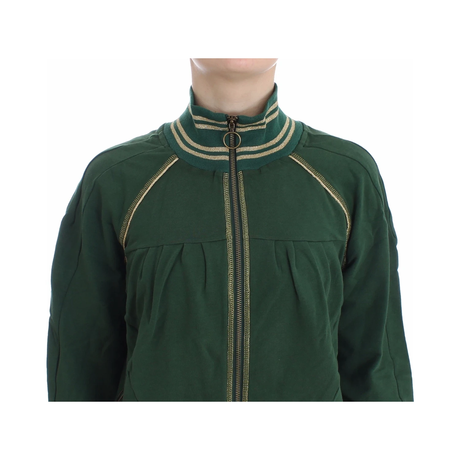 Green Mock Zip Cardigan Sweatshirt Sweater Jacket