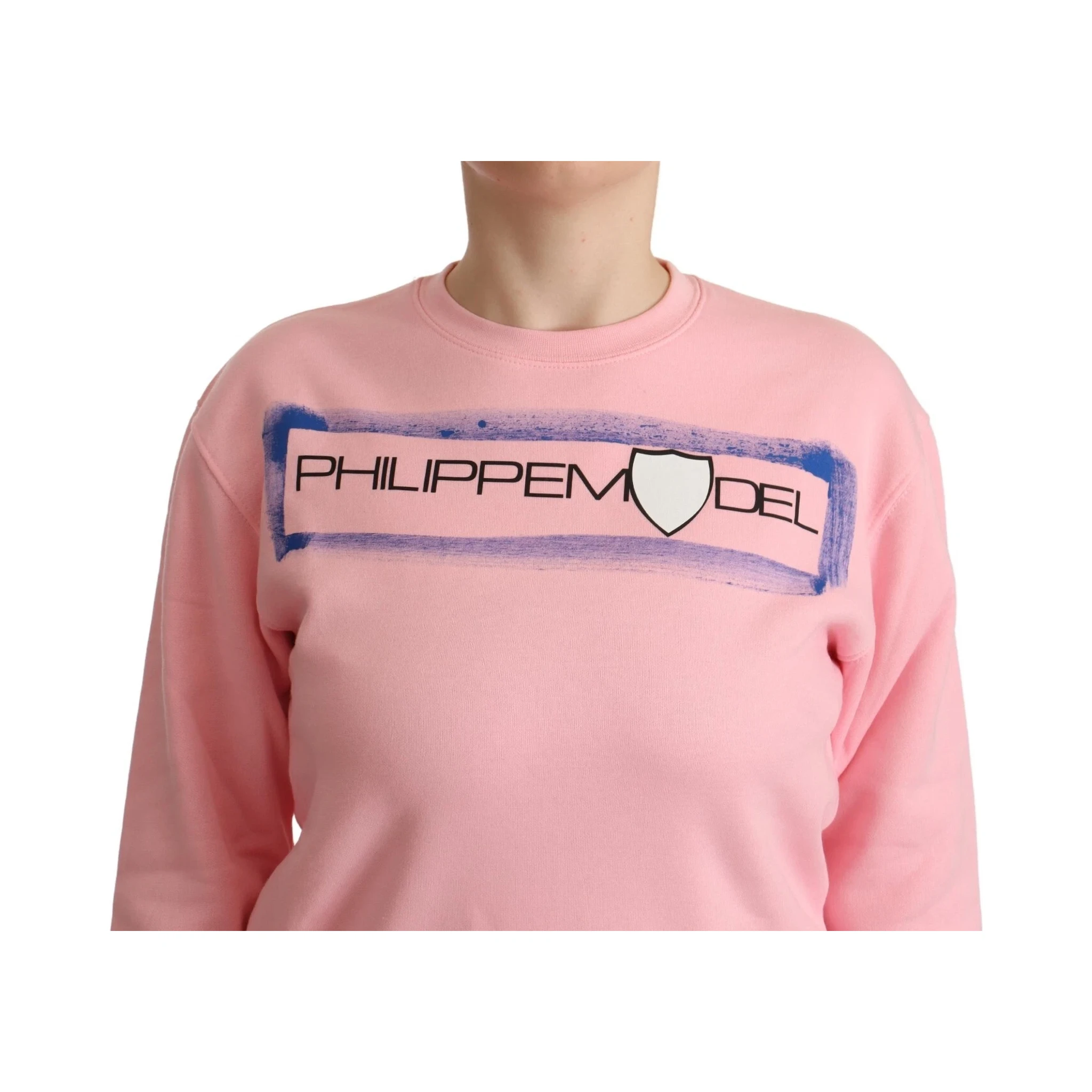 Pink Printed Long Sleeves Pullover Sweater