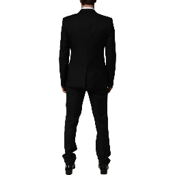Black 2 Buttons Jacket Formal 2 Piece Suit