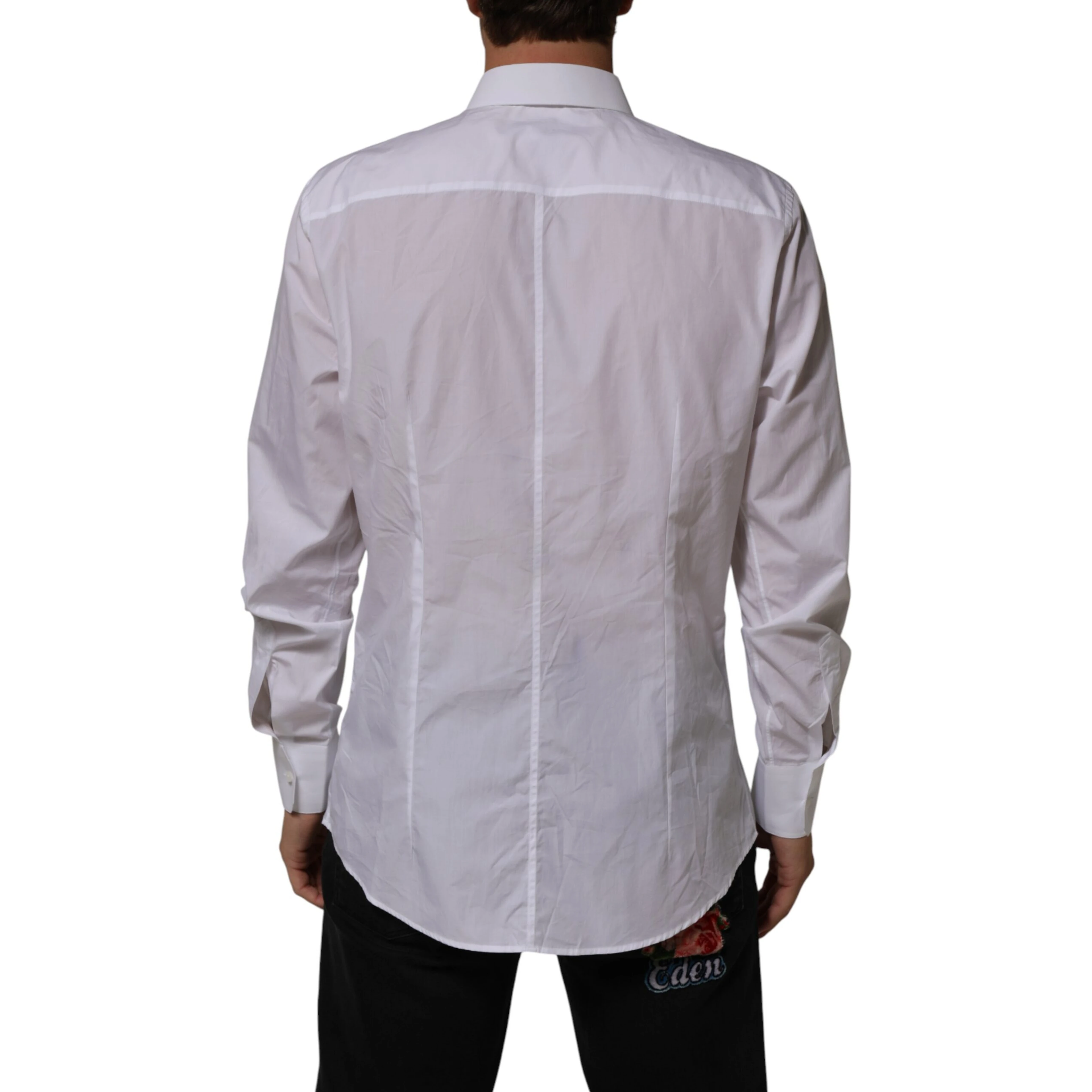 White Cotton Collared Men MARTINI Dress Shirt
