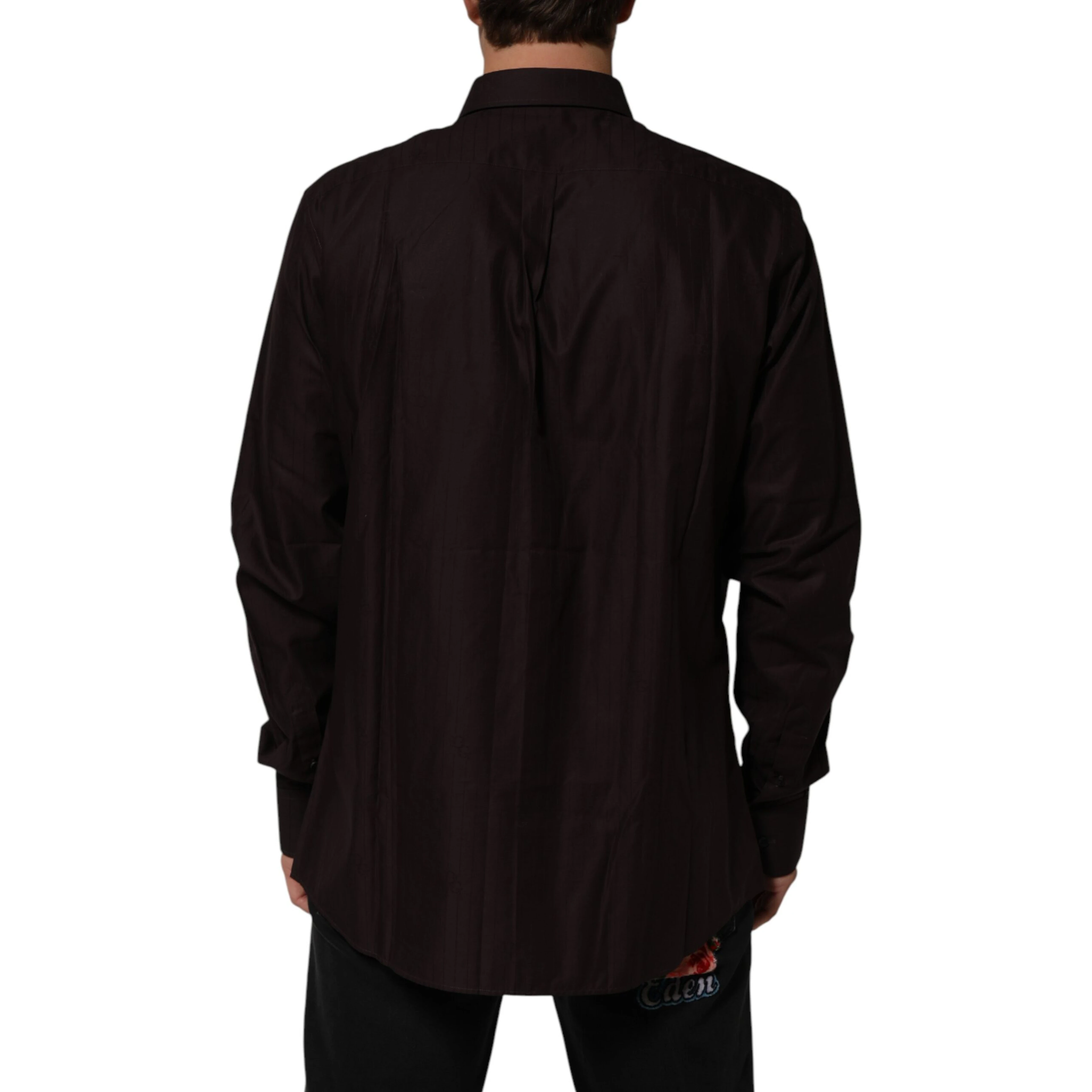 Brown Cotton LongSleeve MARTINI Dress Shirt