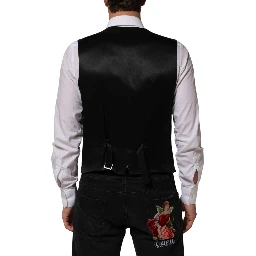 Black Stripes Wool Dress Men Waistcoat Vest