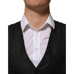 Black Wool Men Dress Formal Waistcoat Vest
