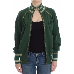 Green Mock Zip Cardigan Sweatshirt Sweater Jacket