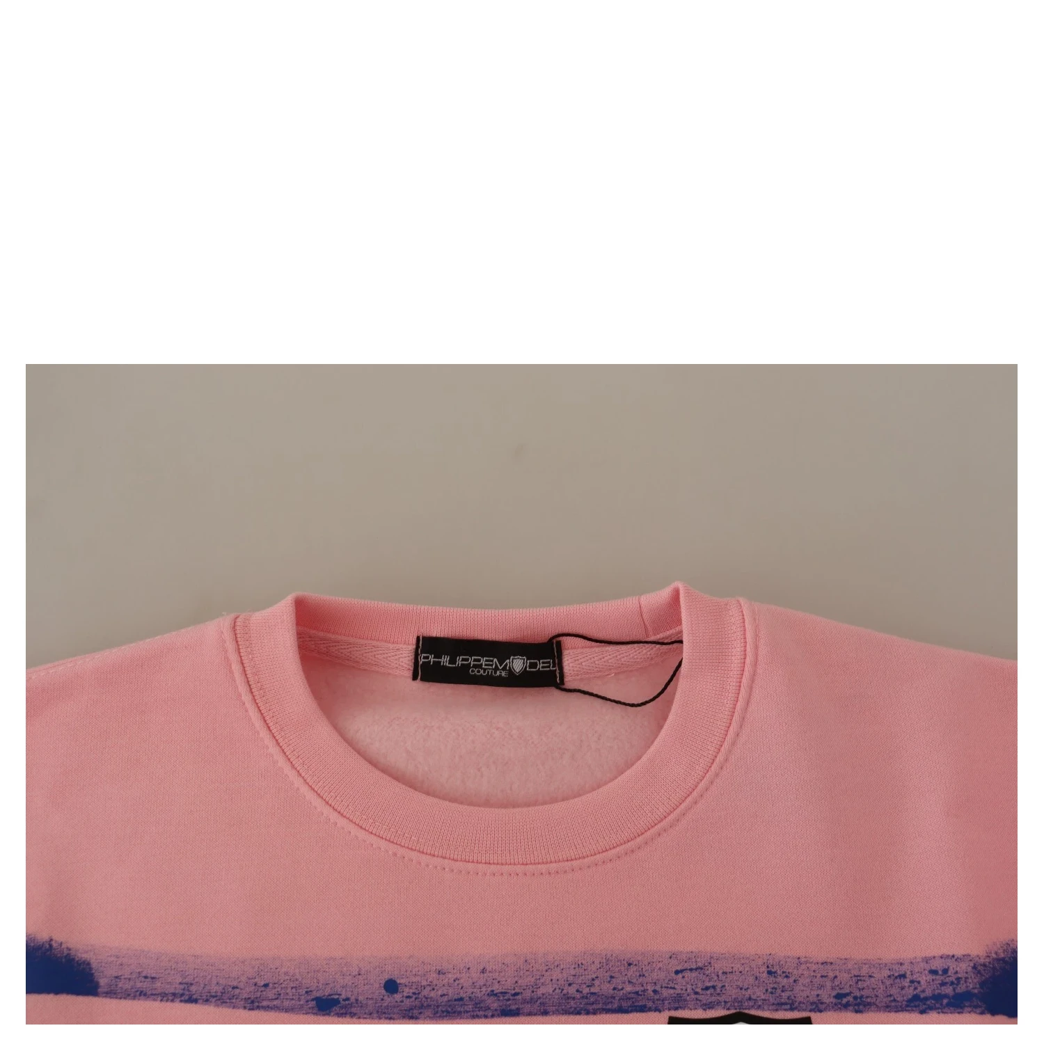 Pink Printed Long Sleeves Pullover Sweater