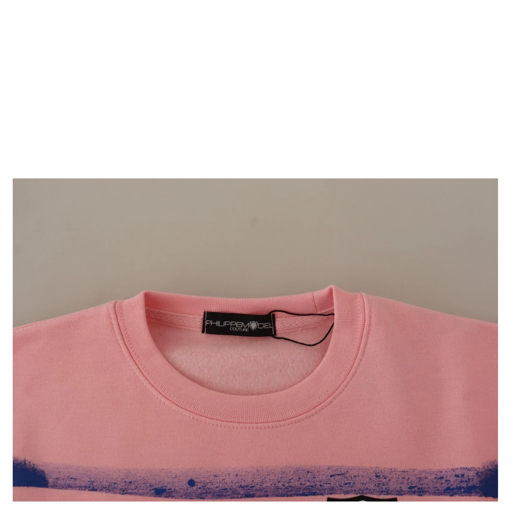 Pink Printed Long Sleeves Pullover Sweater