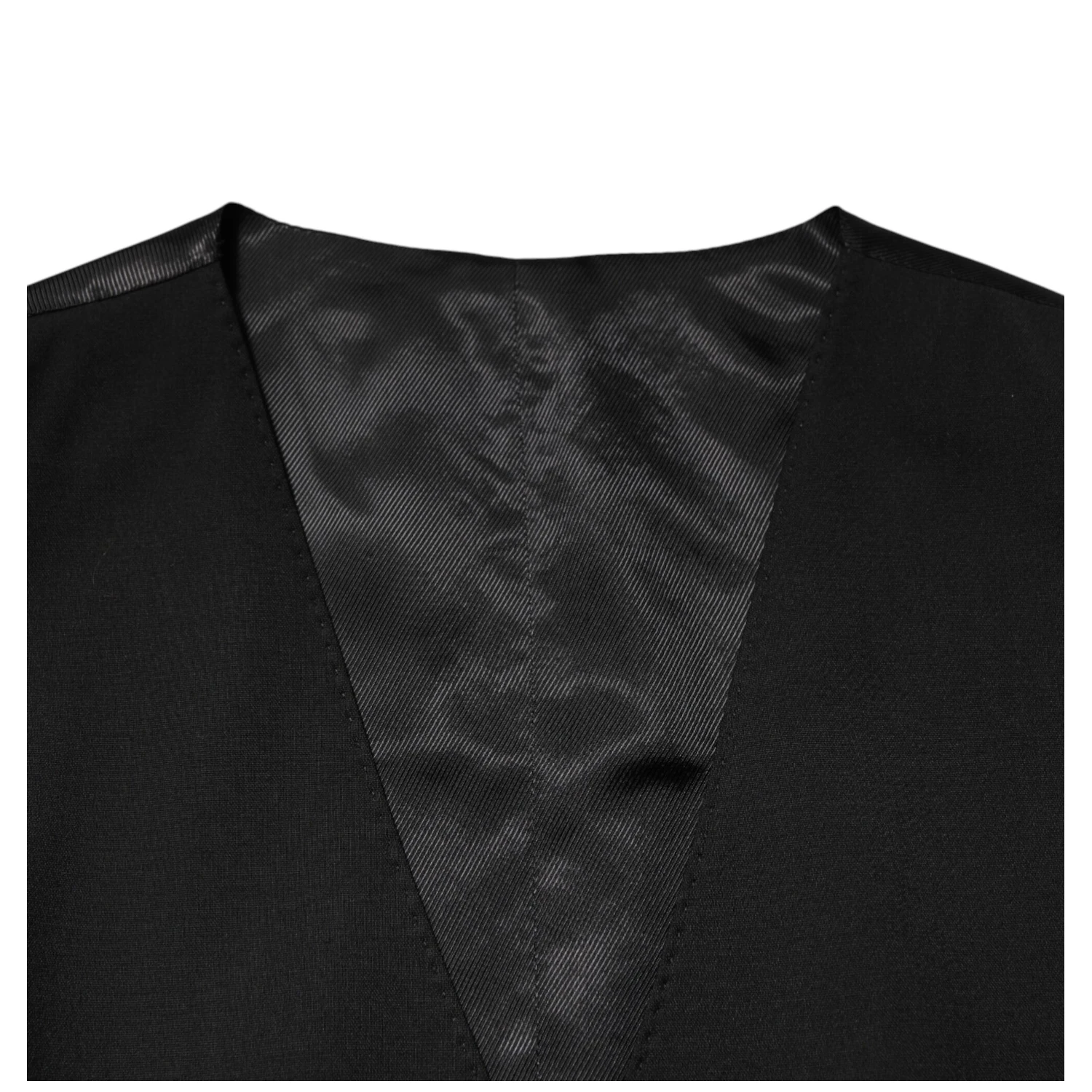 Black Polyester Dress Formal Waistcoat Vest