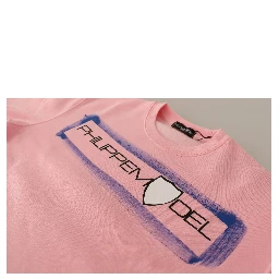 Pink Printed Long Sleeves Pullover Sweater