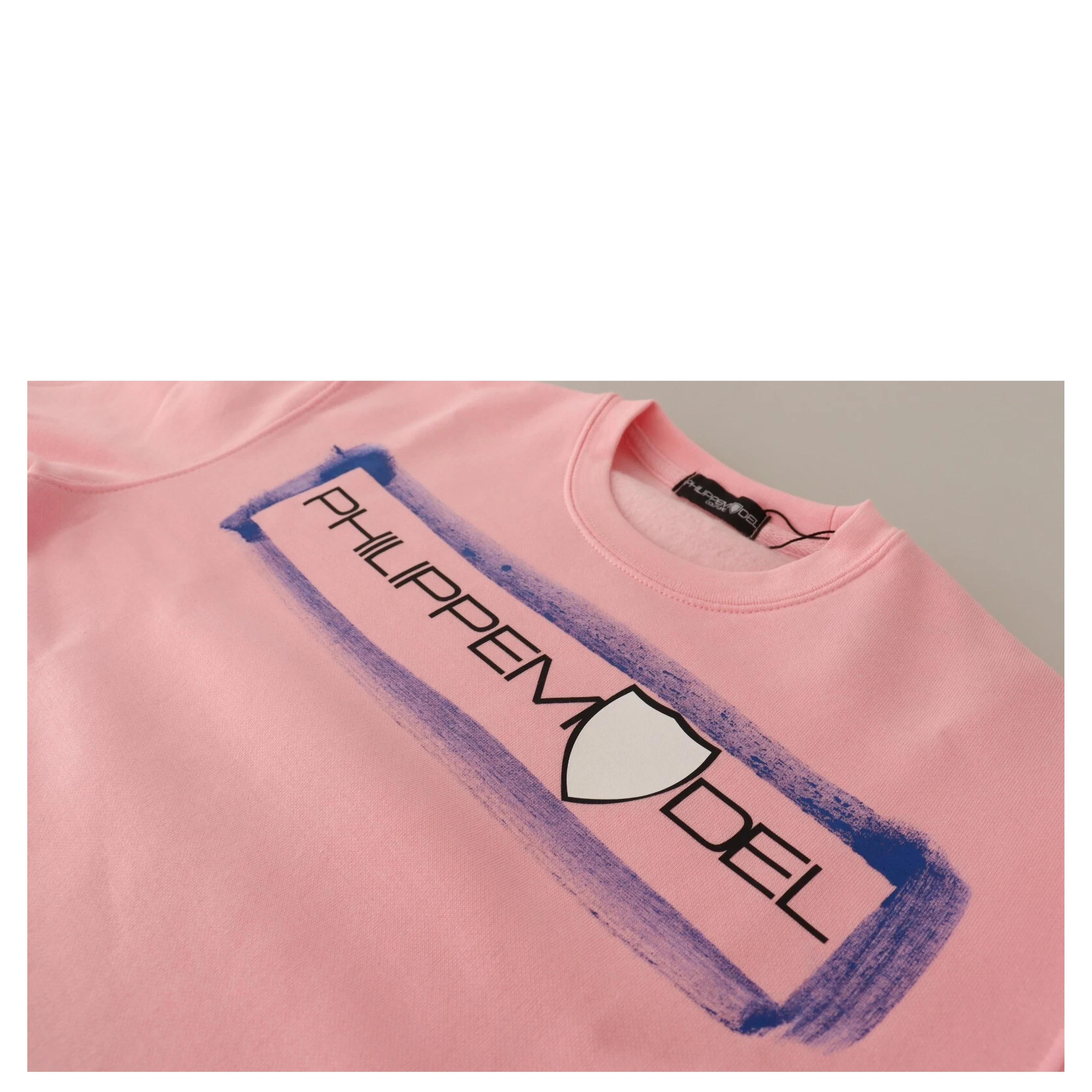 Pink Printed Long Sleeves Pullover Sweater
