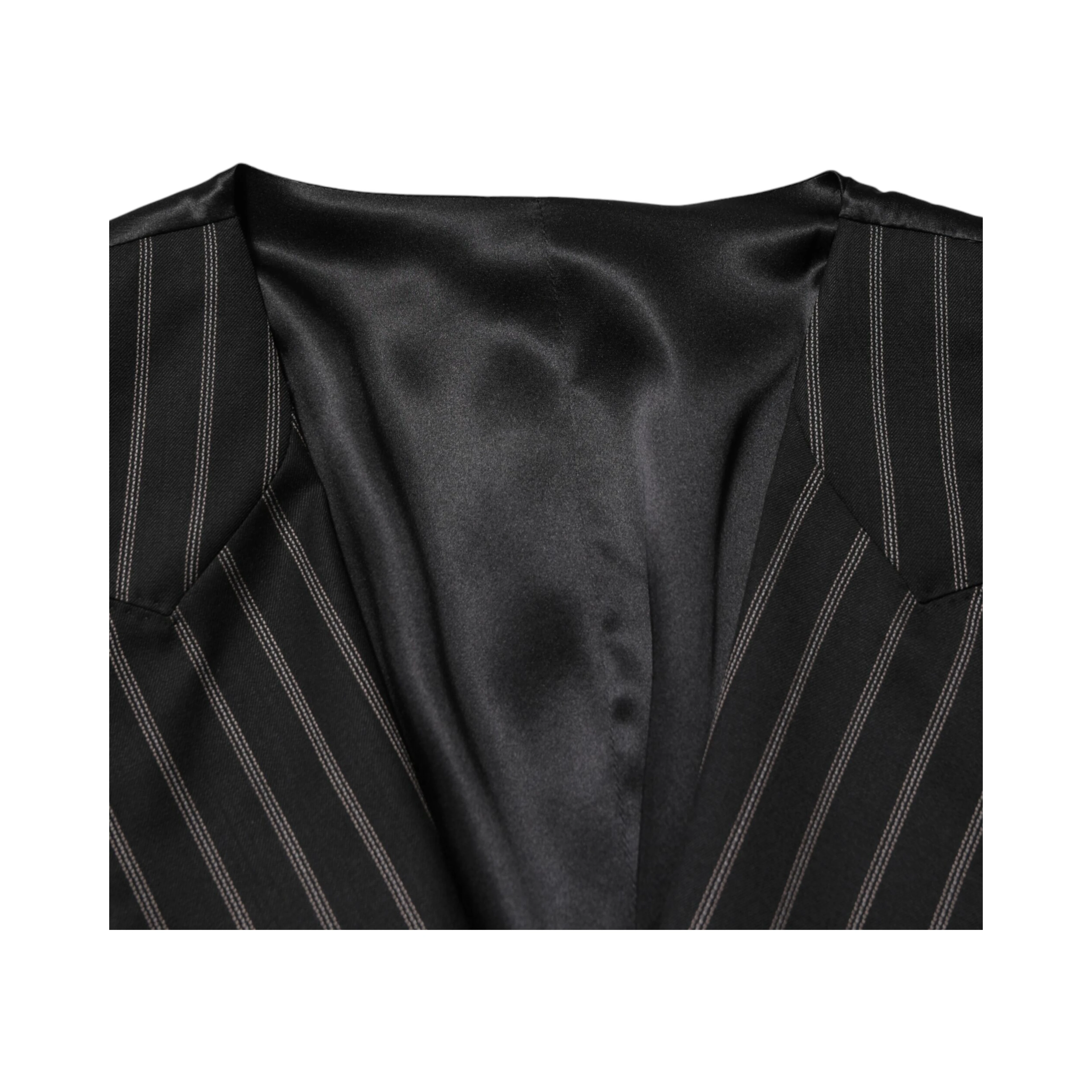 Black Stripes Wool Dress Men Waistcoat Vest