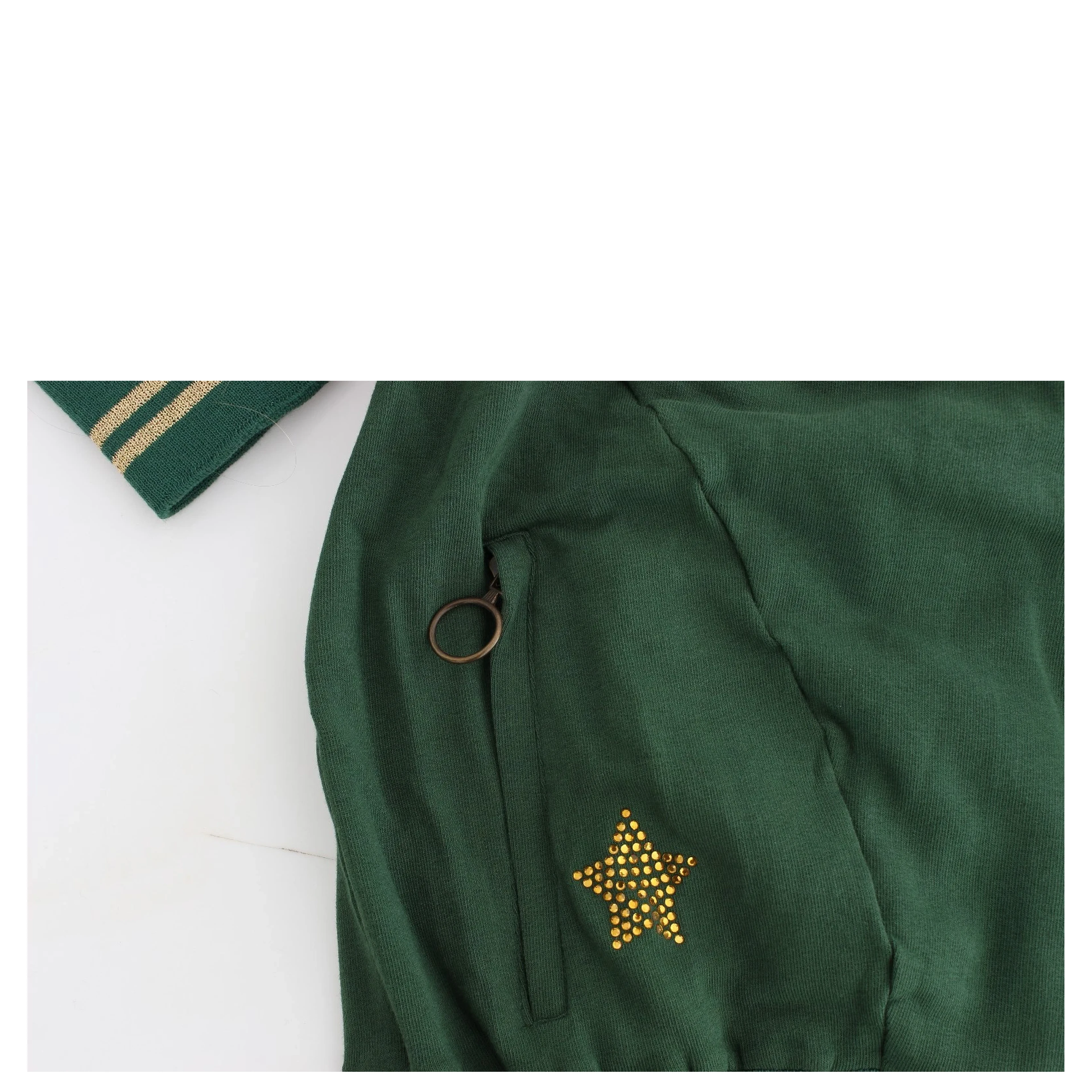 Green Mock Zip Cardigan Sweatshirt Sweater Jacket