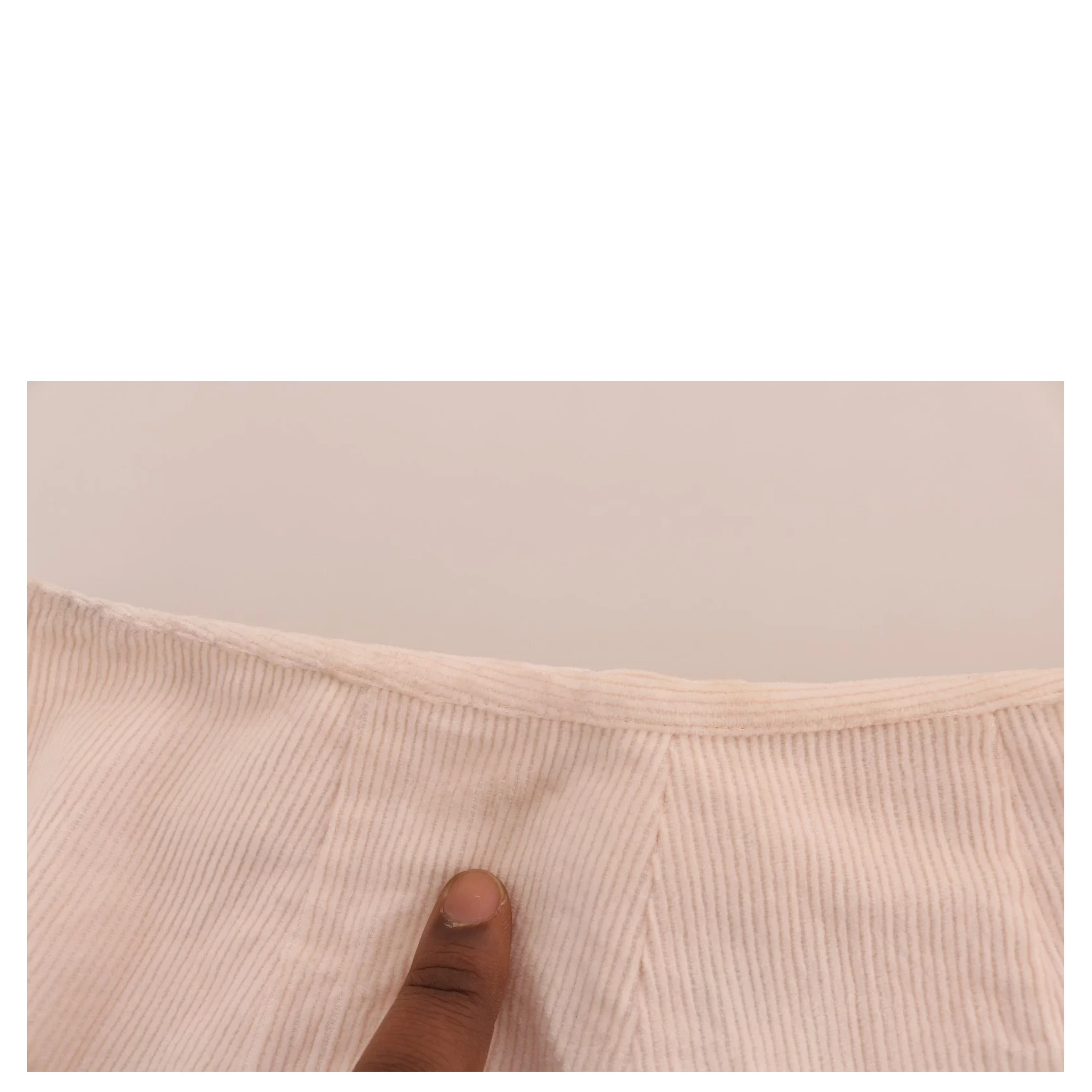 Beige Cotton Stretch Straight Trousers Pants