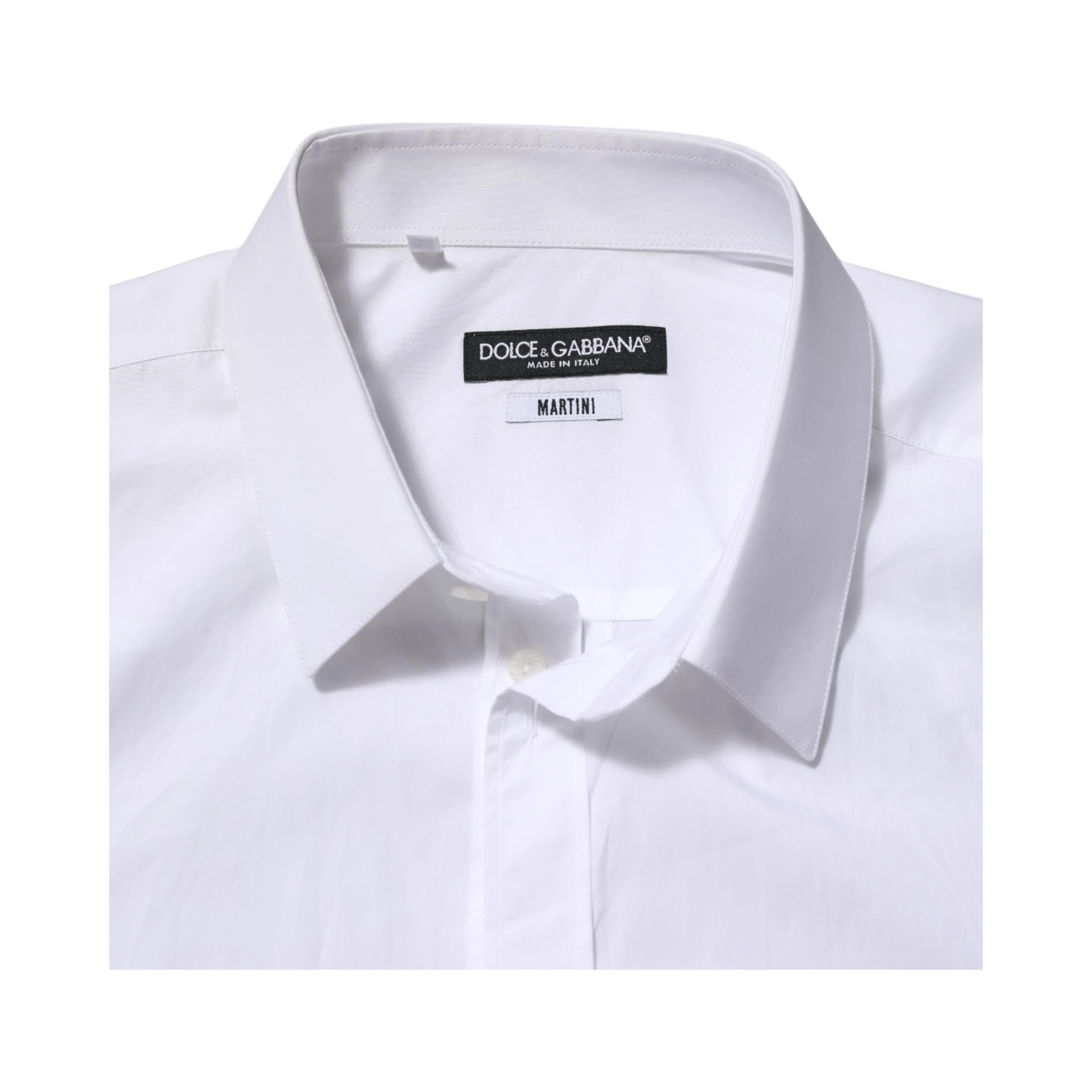 White Cotton Collared Men MARTINI Dress Shirt