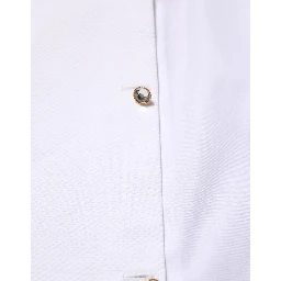 White Cotton Collared Bib GOLD Dress Shirt