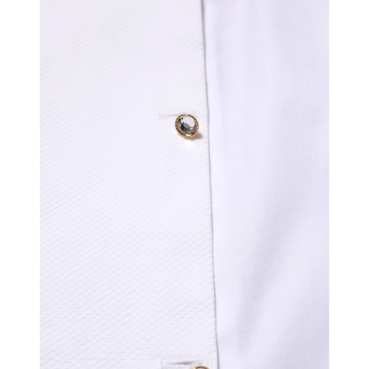 White Cotton Collared Bib GOLD Dress Shirt