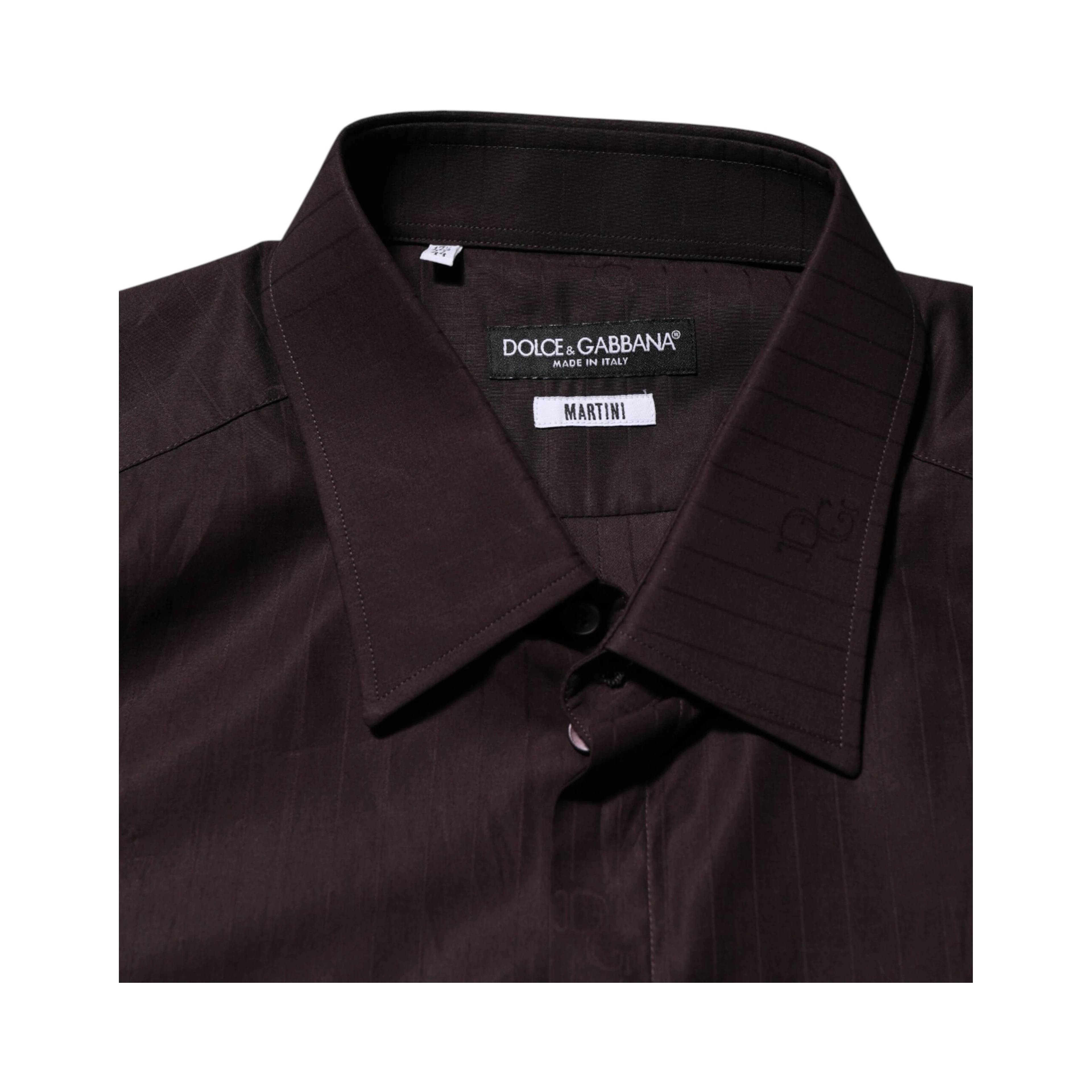 Brown Cotton LongSleeve MARTINI Dress Shirt