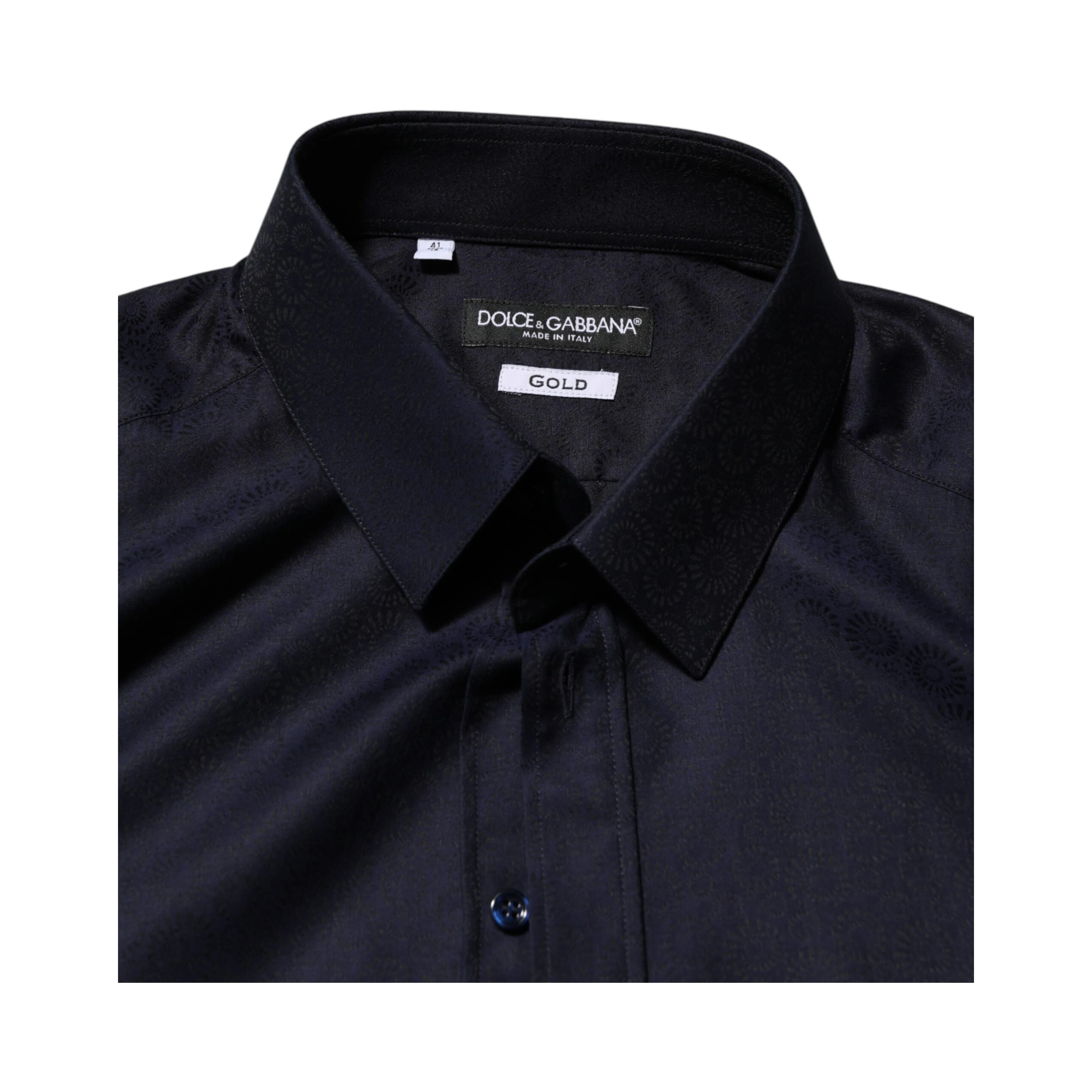Blue Cotton Collared Long Sleeve GOLD Men Dress Shirt