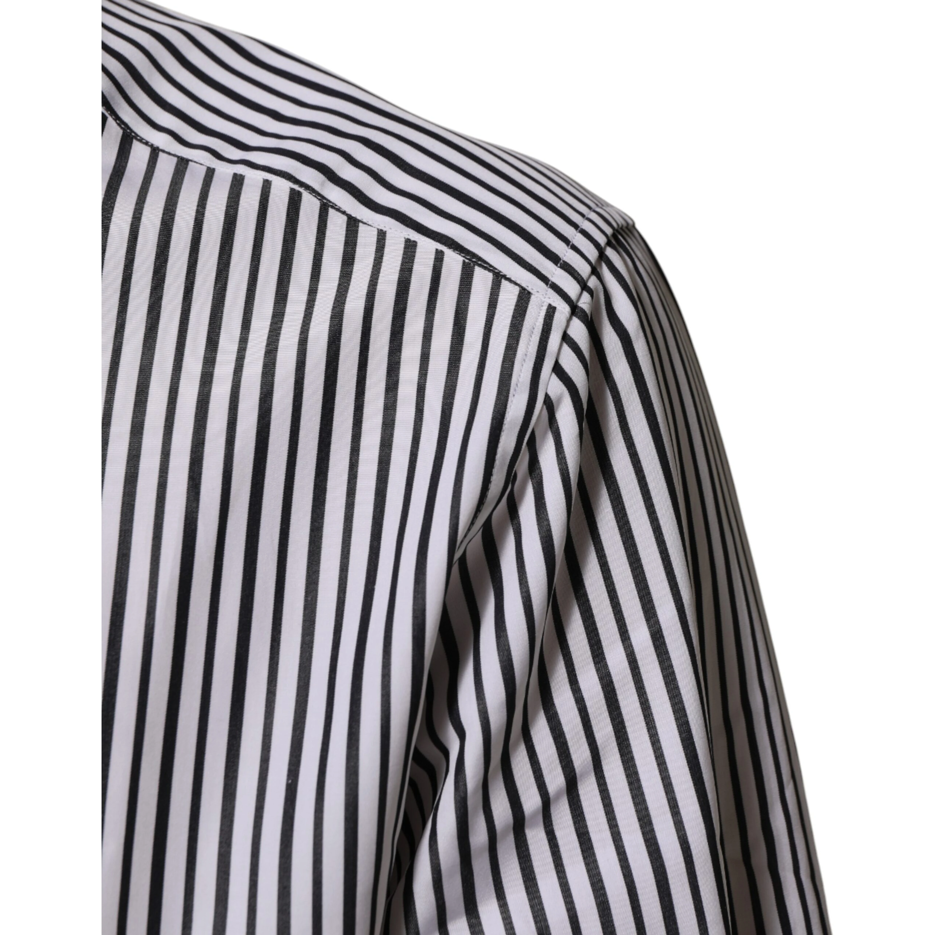 Black White Stripes Men GOLD Dress Shirt