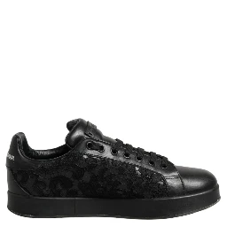 Black Floral Lace Low Top Sneaker Shoes