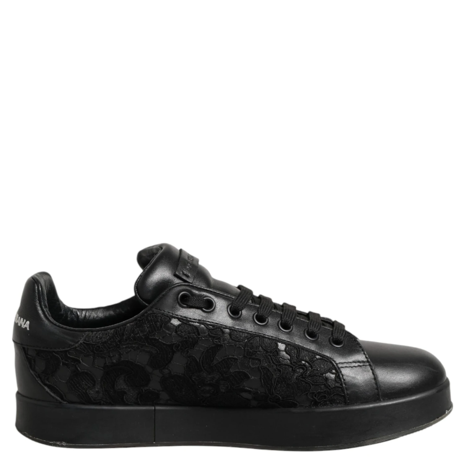 Black Floral Lace Low Top Sneaker Shoes