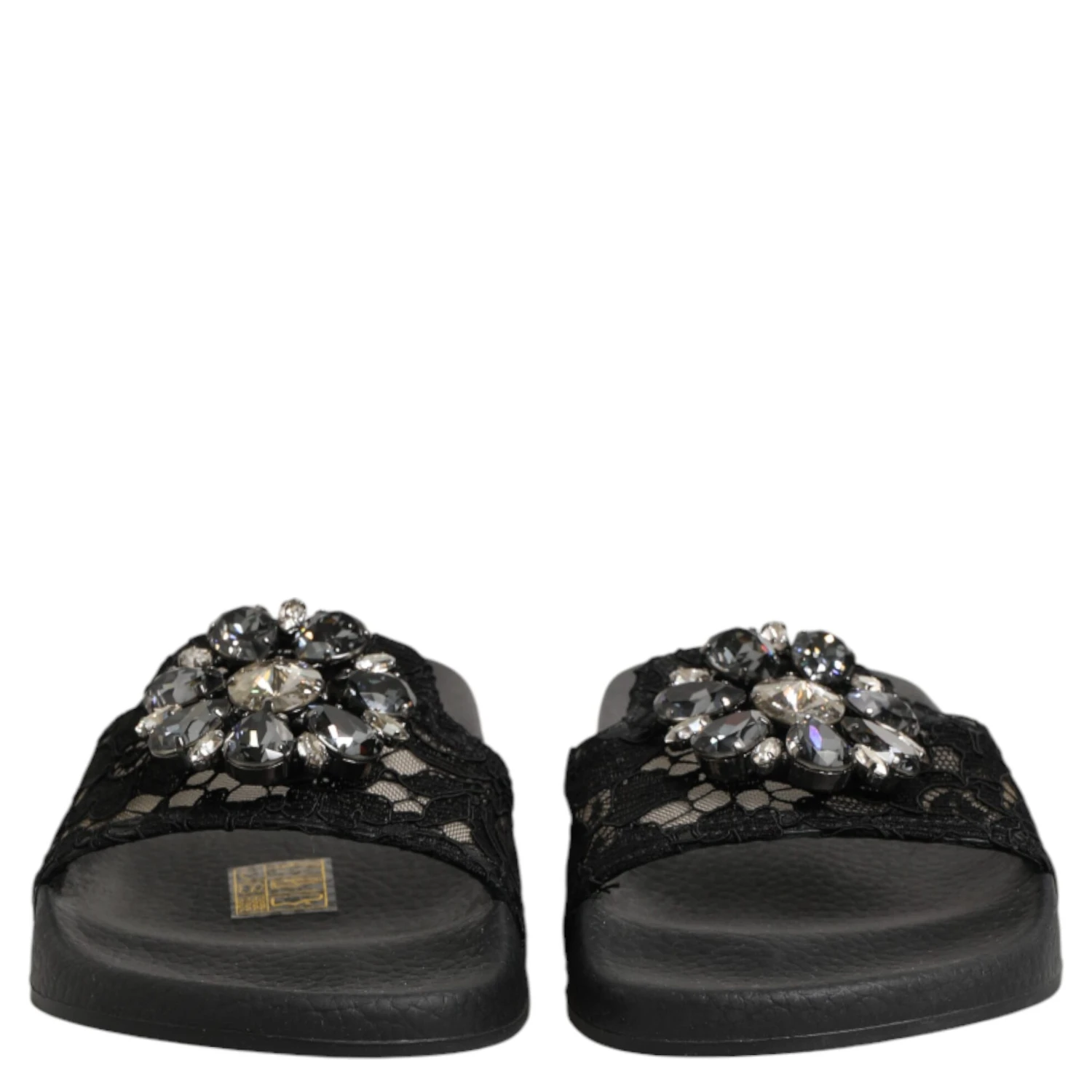 Black Devotion Matelassé Leather Slides Shoes