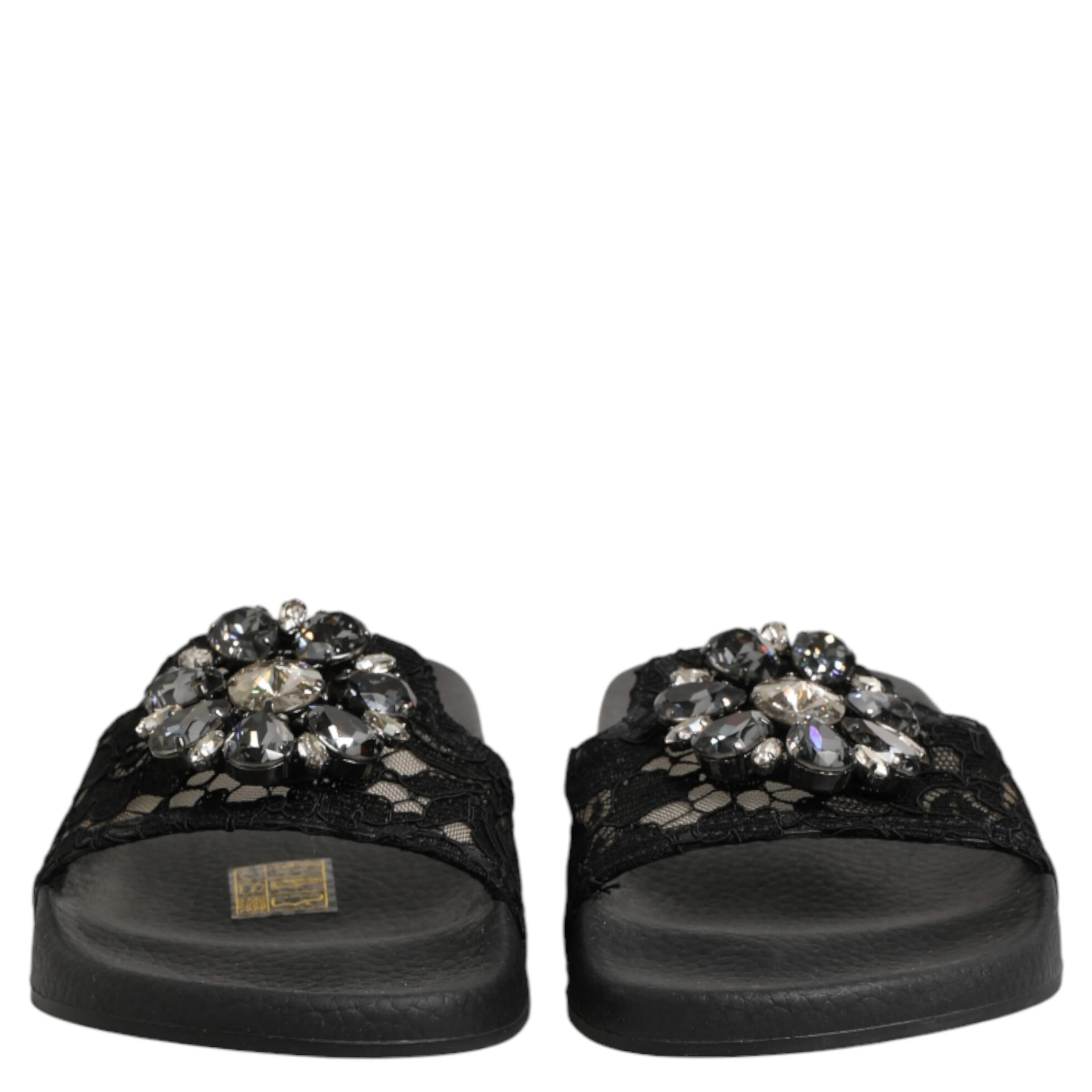 Black Devotion Matelassé Leather Slides Shoes