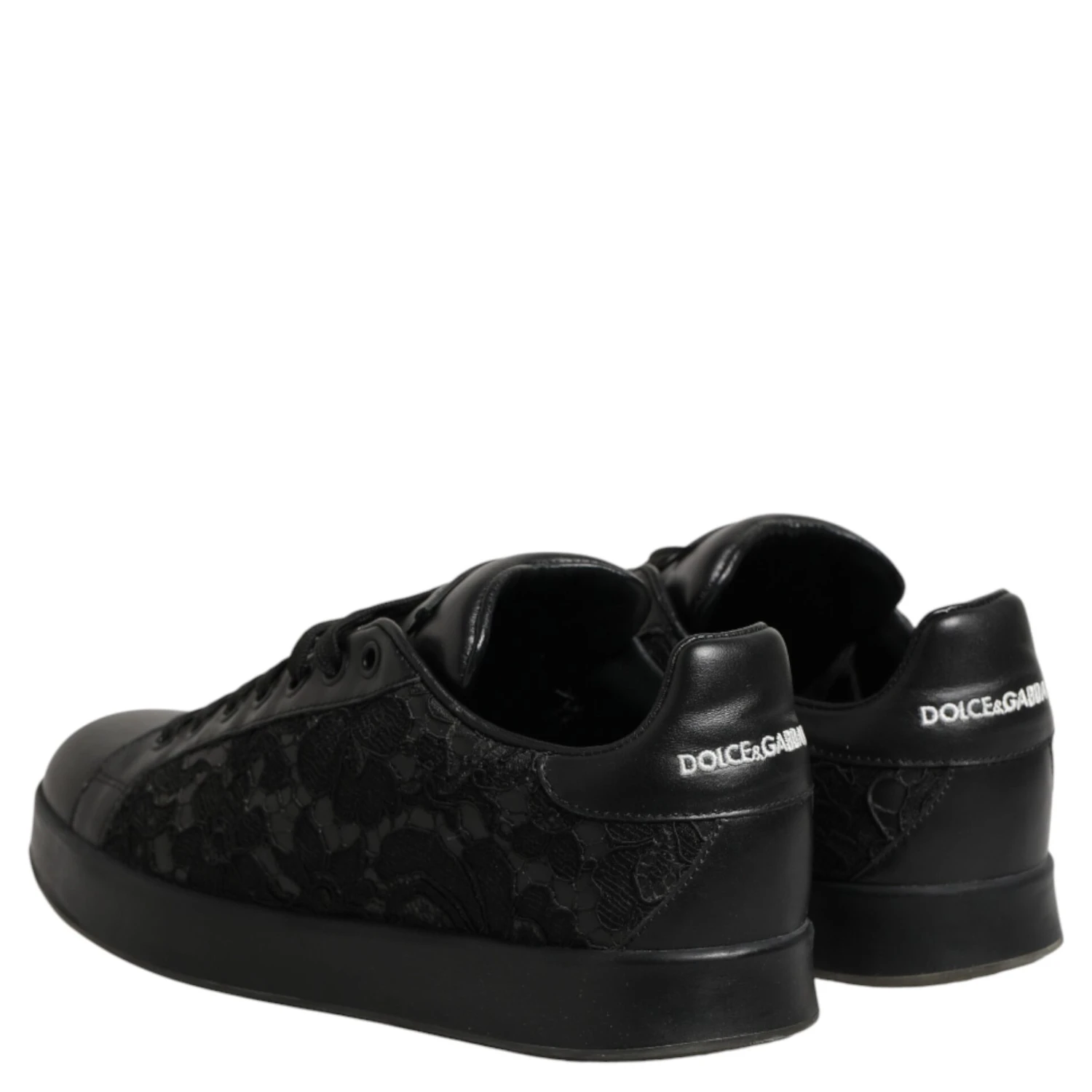 Black Floral Lace Low Top Sneaker Shoes