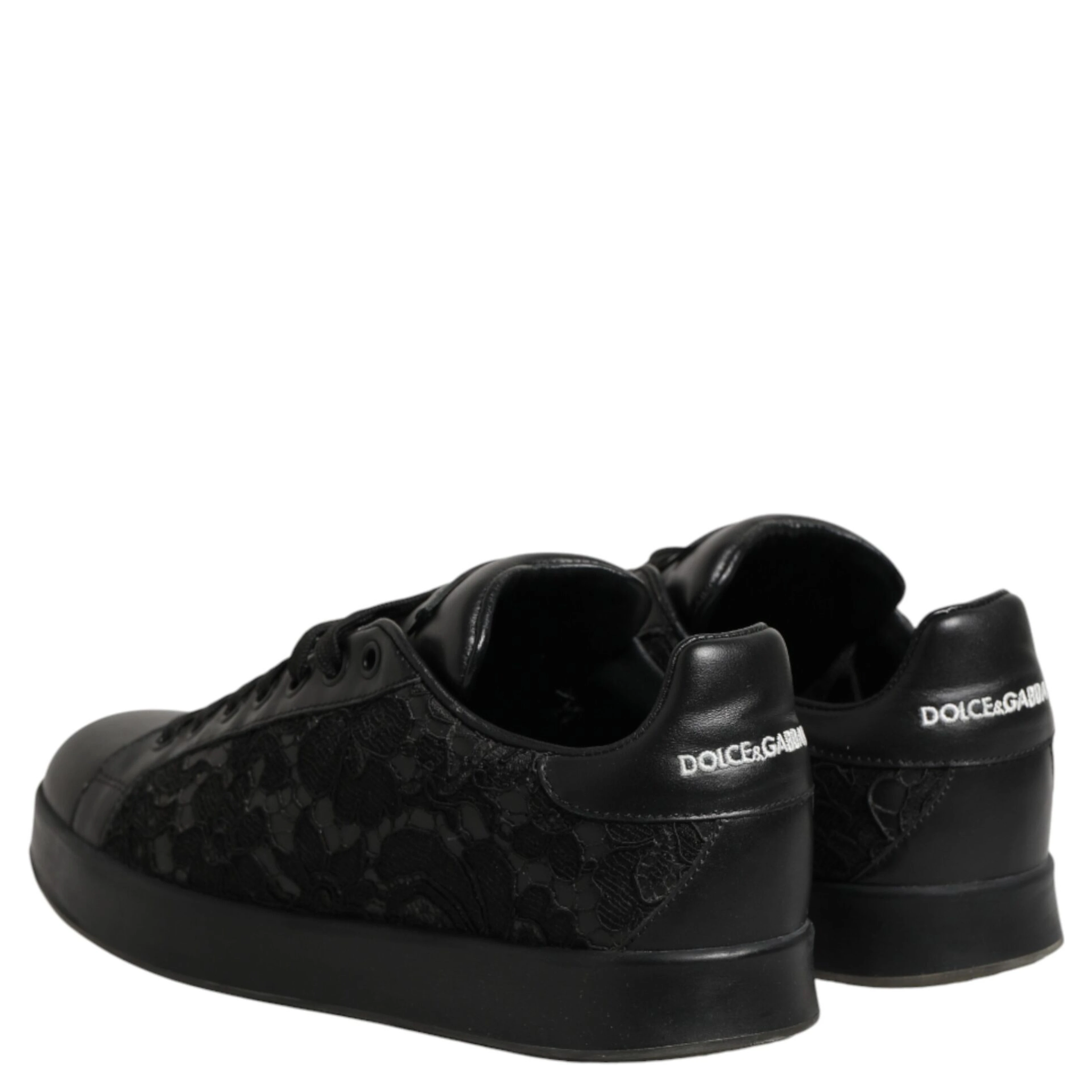 Black Floral Lace Low Top Sneaker Shoes