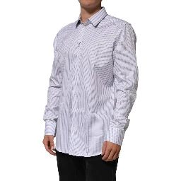 White Stripes Cotton Men GOLD Dress Shirt