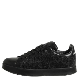 Black Floral Lace Low Top Sneaker Shoes