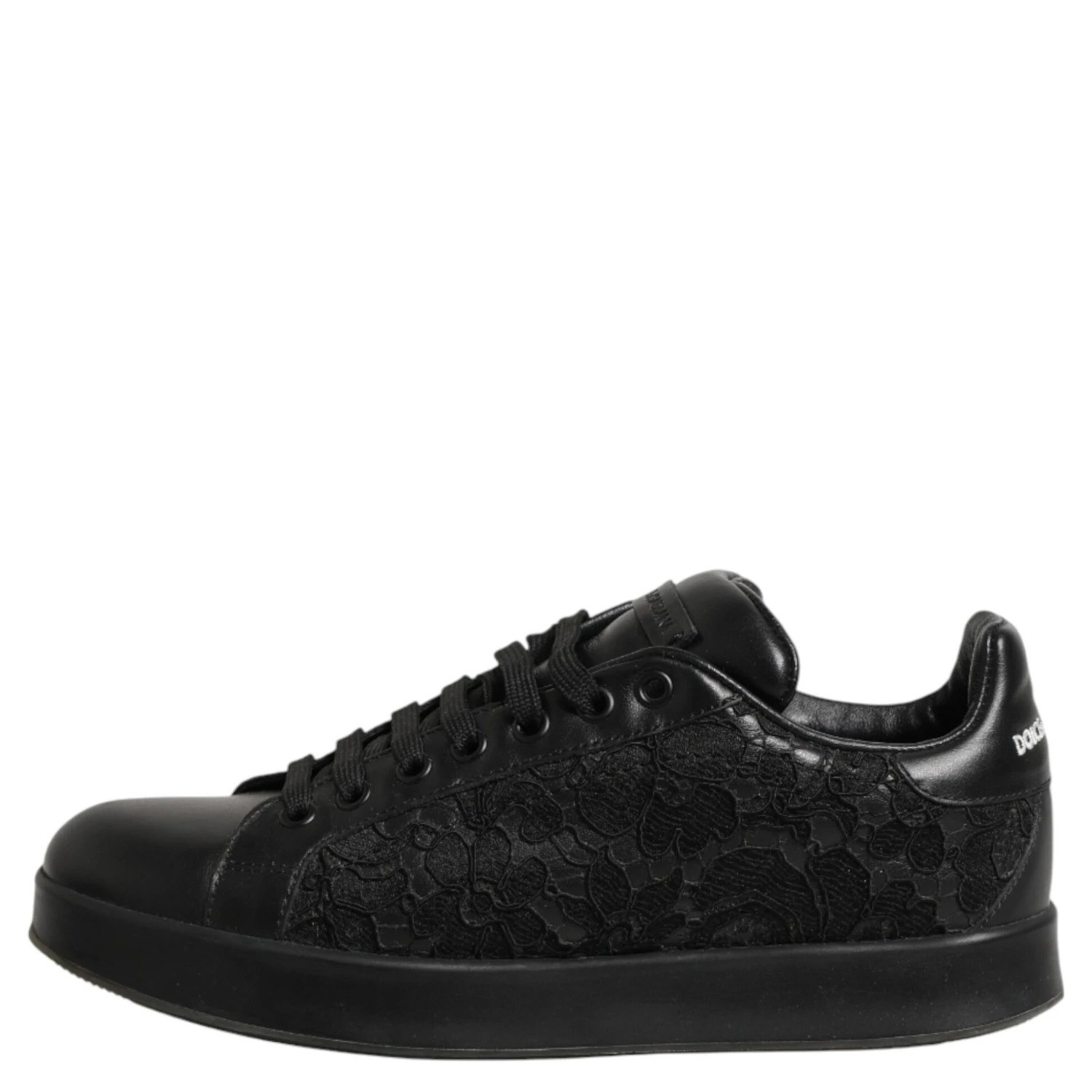 Black Floral Lace Low Top Sneaker Shoes